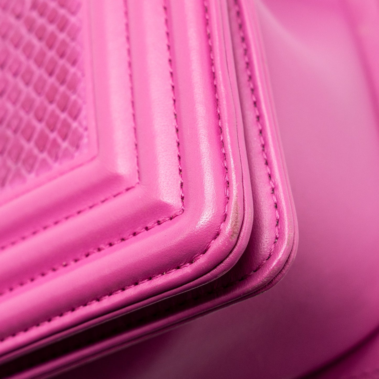 Chanel Medium Boy Bag Python Pink Brushed