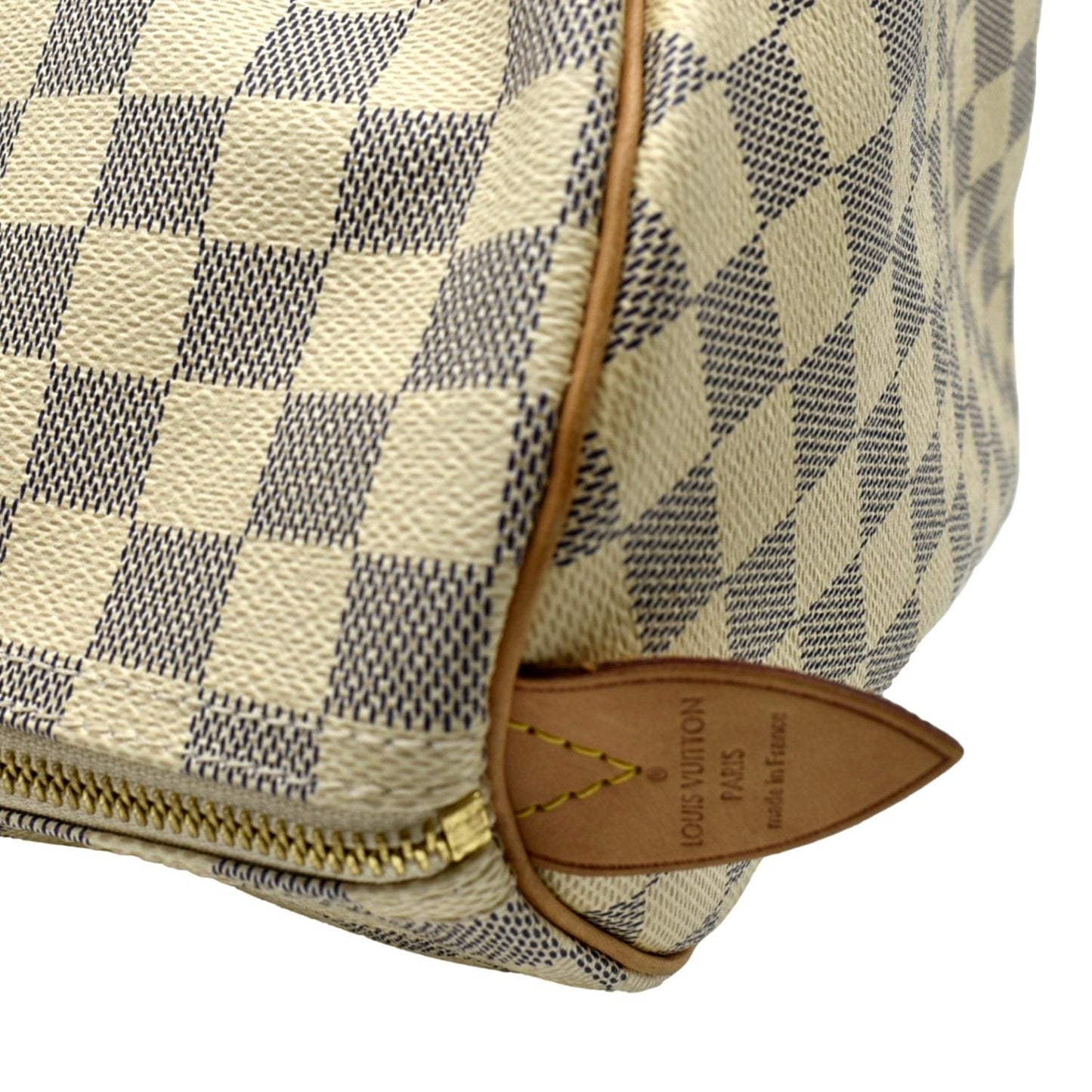 LOUIS VUITTON  35 Damier Azur Satchel Bag White