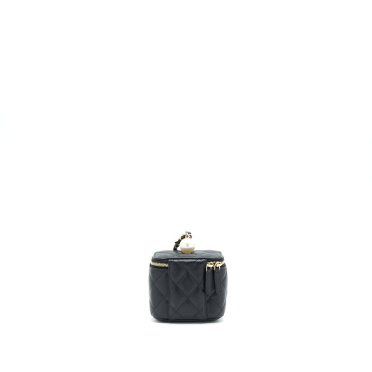 Chanel small Vanity Clutch with Chain with CC Pearl Caviar Black L
