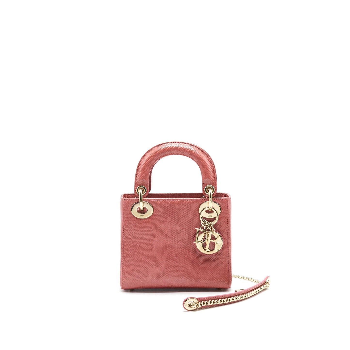 Dior Lizard mini Lady Dior Purse pink