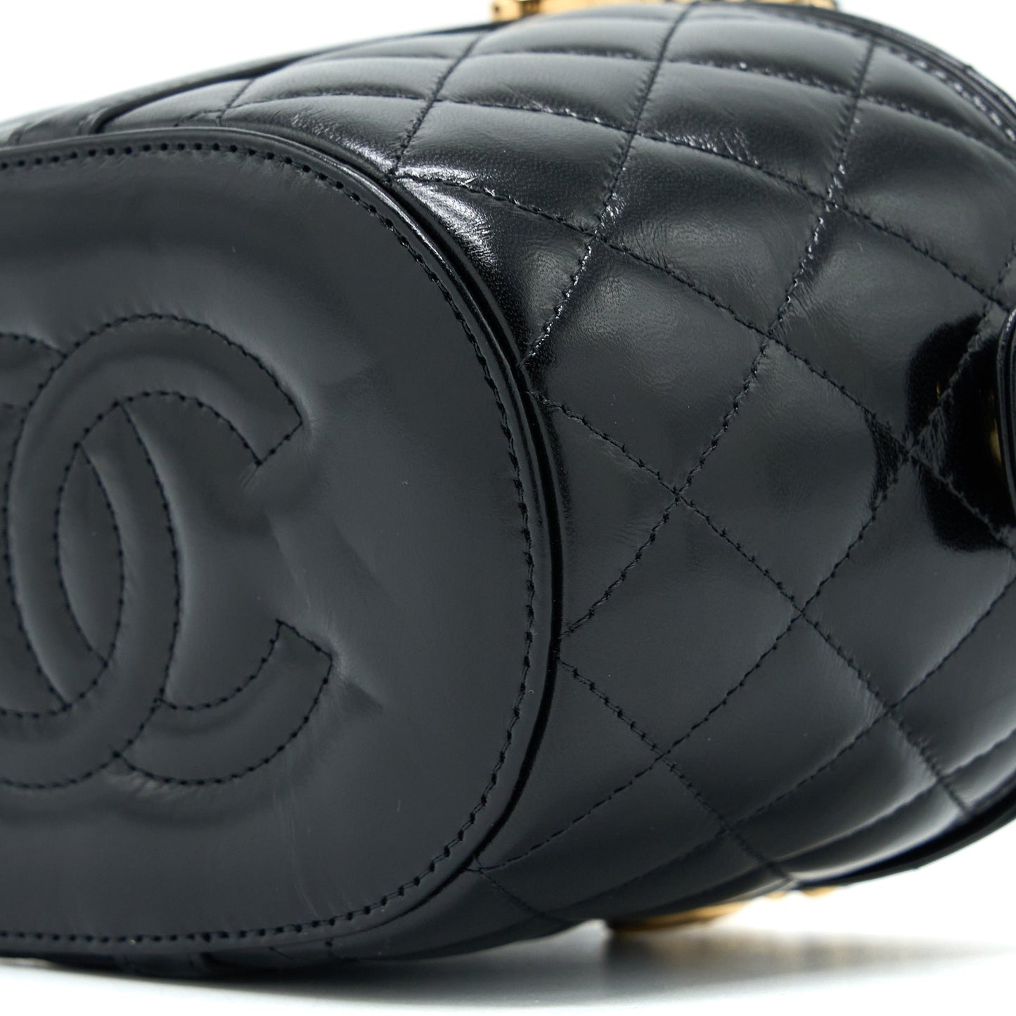 Chanel 23C Flap Bucket Bag Lambskin Black  (Microchip)