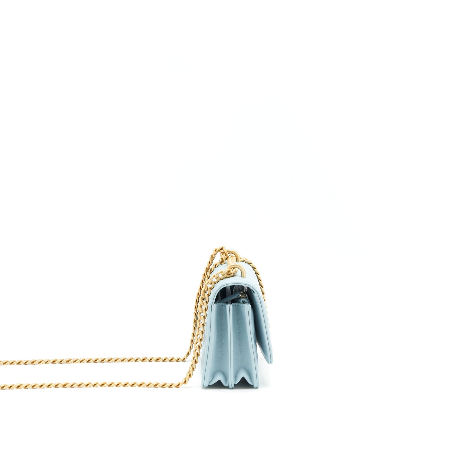Chanel 22P Purse Vanity with Chain light blue
