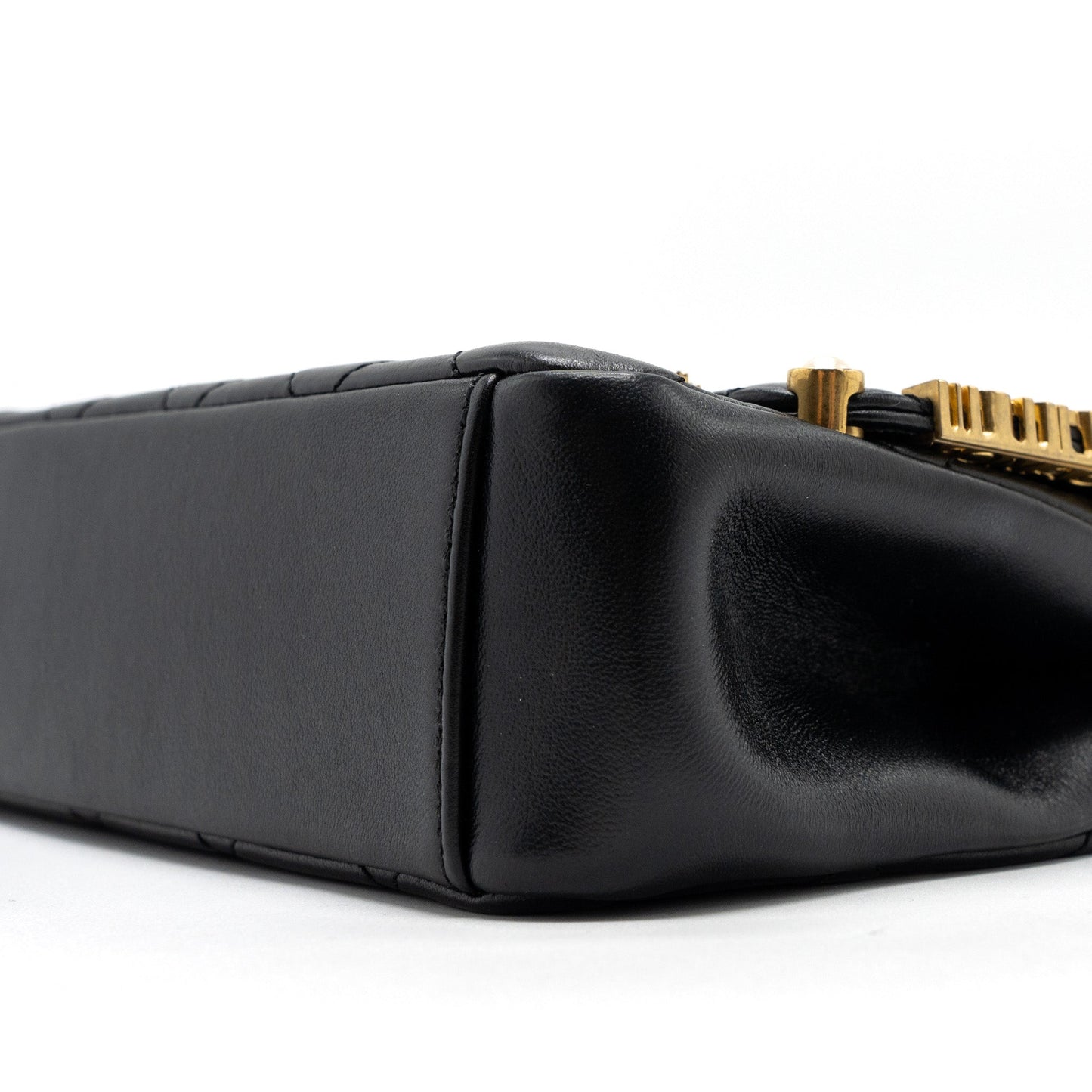Chanel limited edition quilted flap bag lambskin black  (microchip)