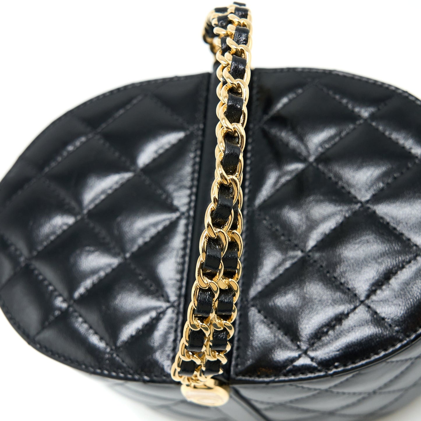 Chanel 23C Flap Bucket Bag Lambskin Black  (Microchip)