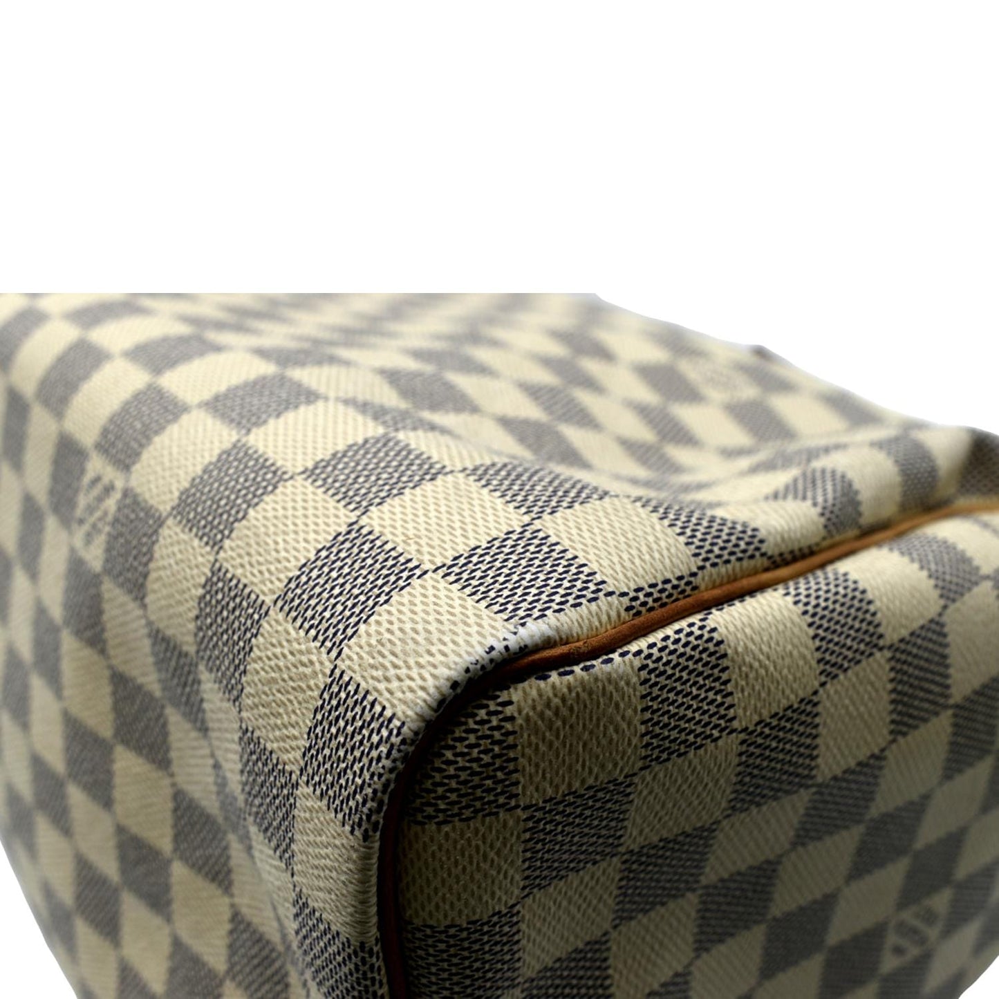 LOUIS VUITTON  35 Damier Azur Satchel Bag White
