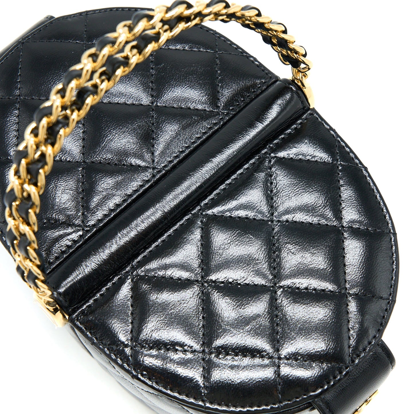 Chanel 23C Flap Bucket Bag Lambskin Black  (Microchip)