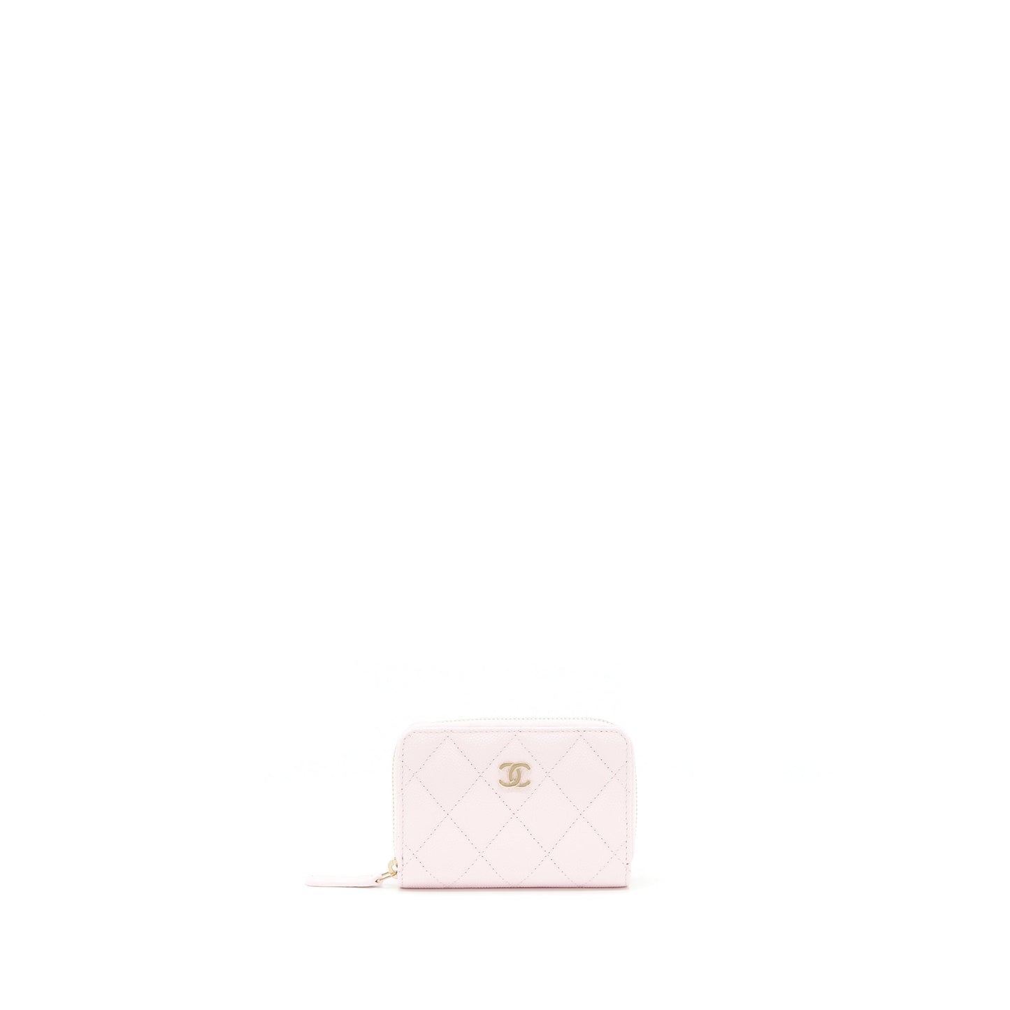 Chanel 22P Zip Card holder Caviar pink L