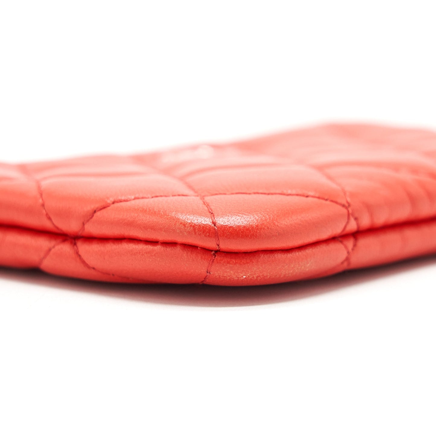 Chanel Small O-Case Pouch Lambskin Red