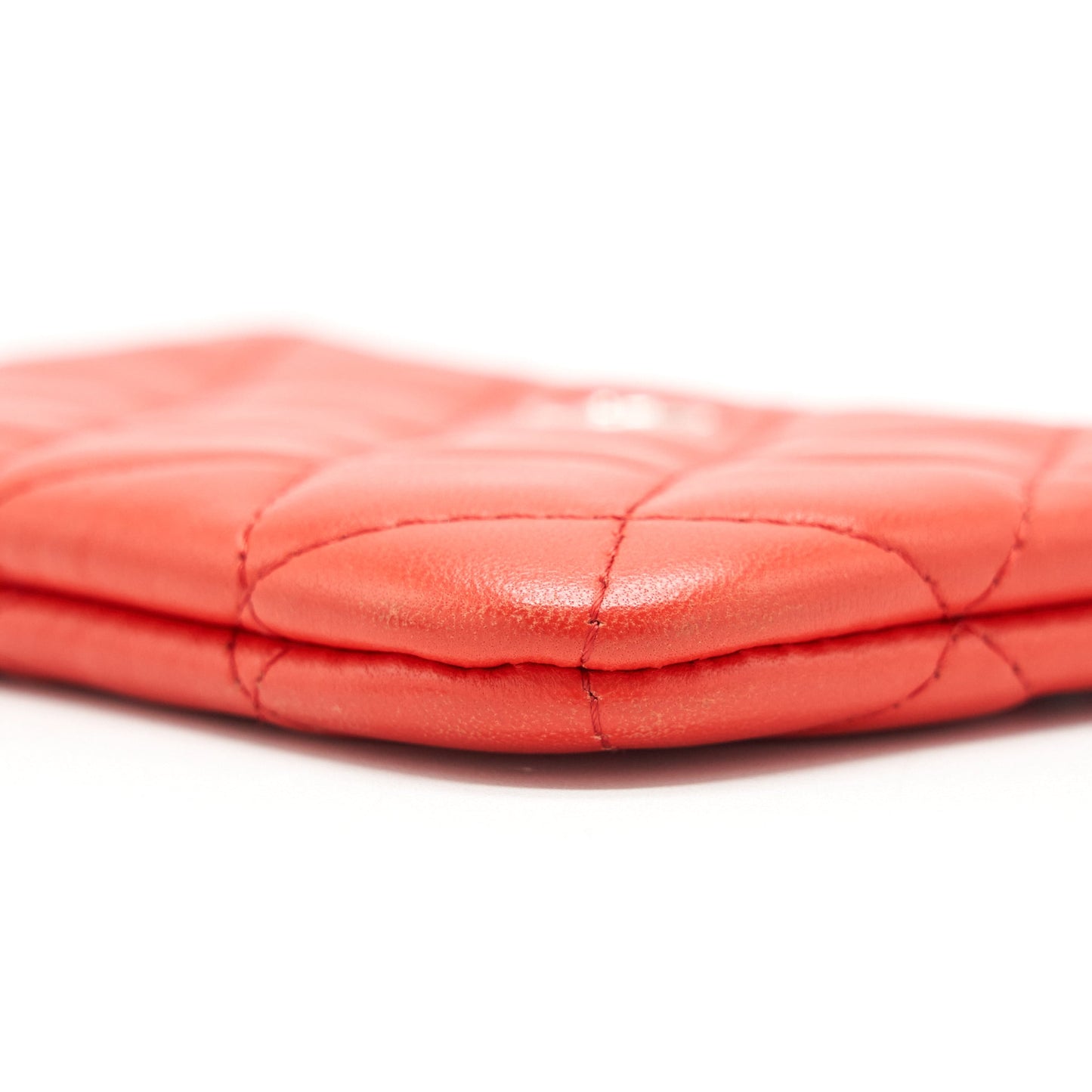 Chanel Small O-Case Pouch Lambskin Red