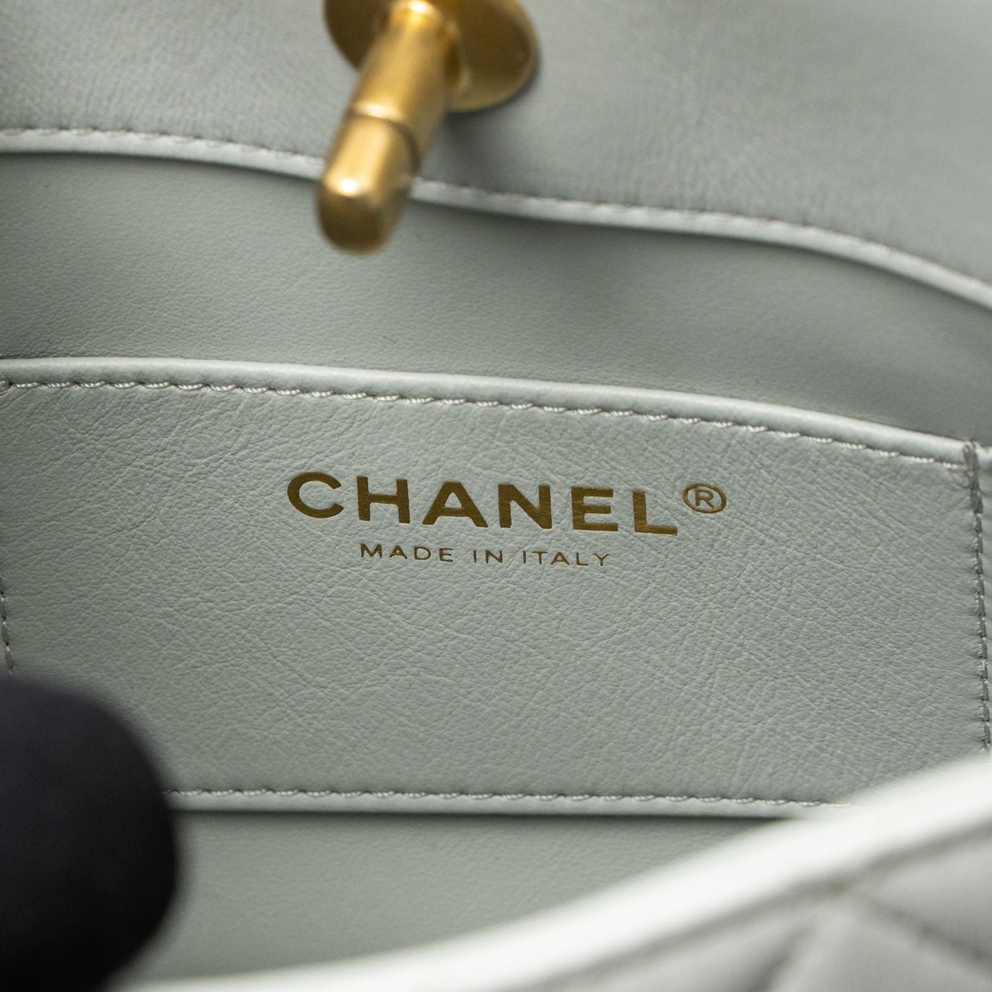 Chanel Pearl Crush Hobo Bag Lambskin Light Grey Brushed  (Microchip)
