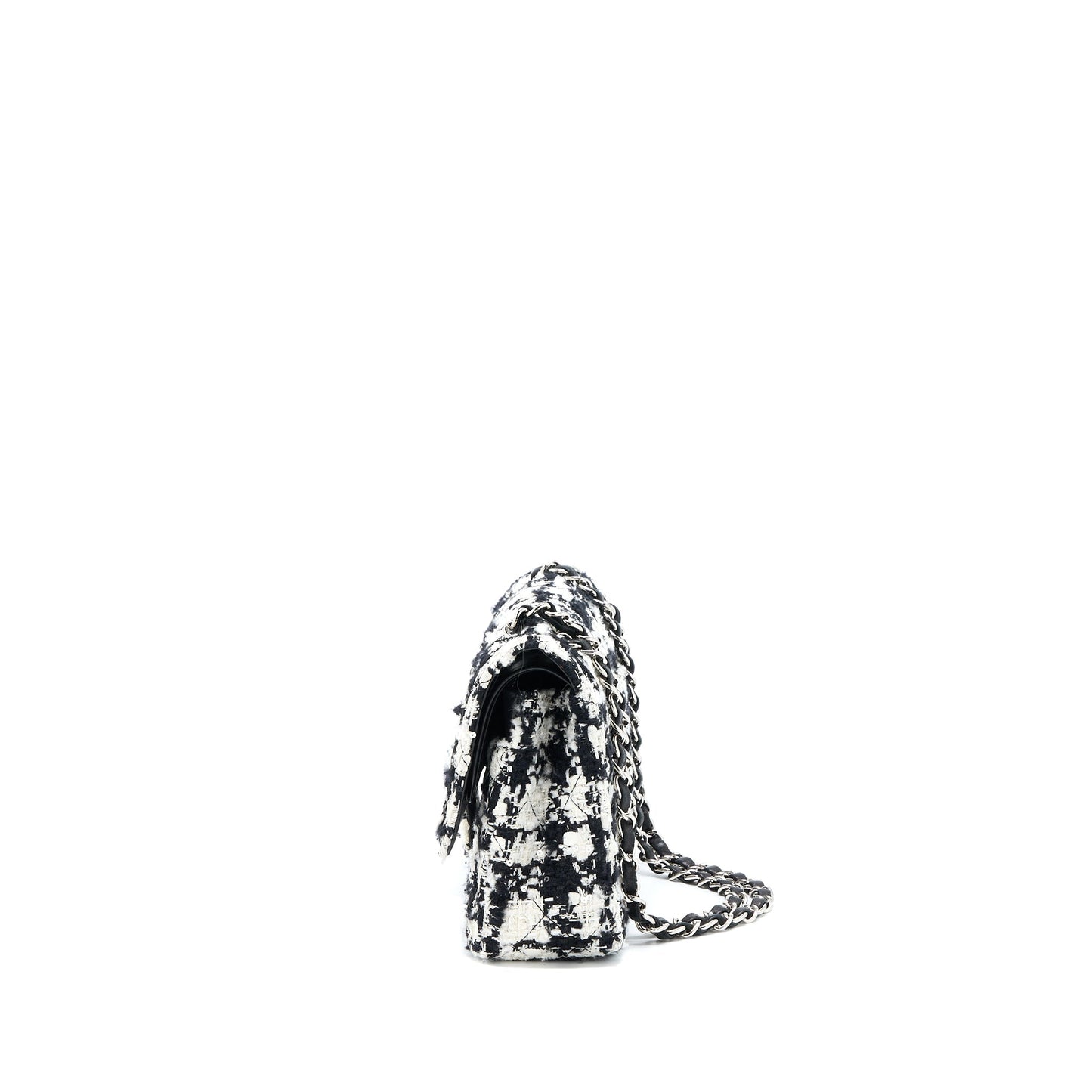 Chanel Classic Double Flap Bag Tweed Black/White