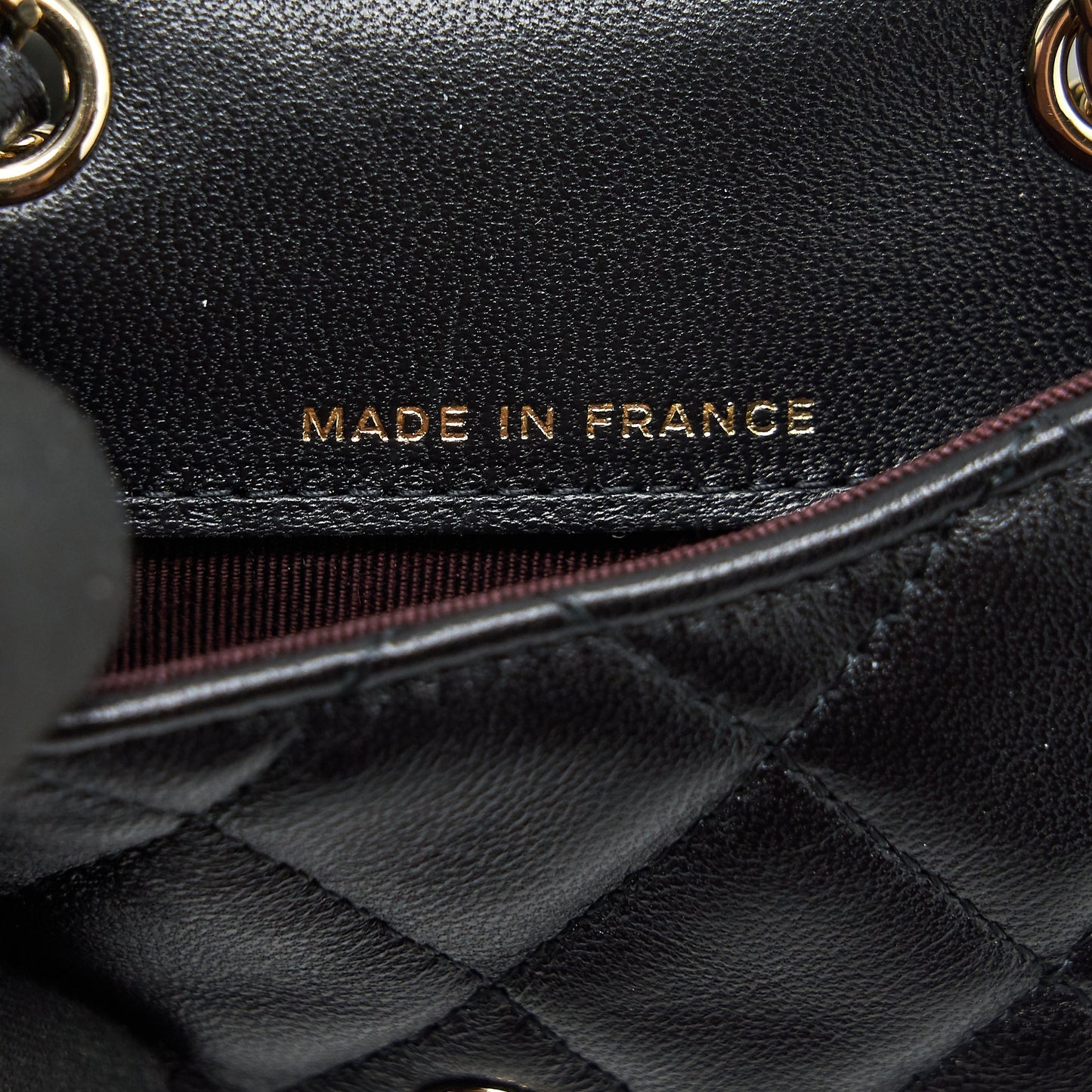 Chanel Flap Card Holder Belt Bag With Chain Lambskin Black L