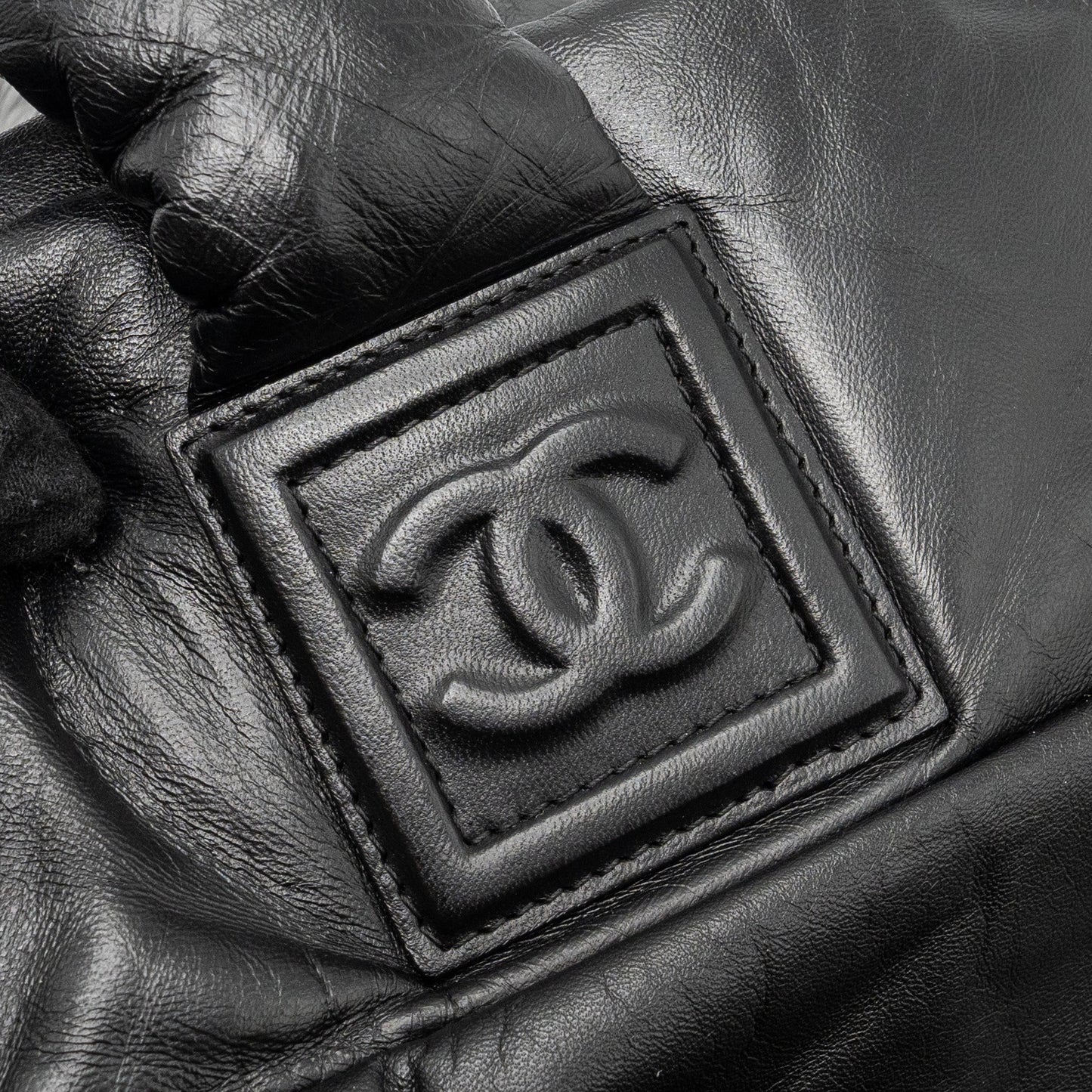 Chanel Puffy Down Down Tote Bag lambskin Black