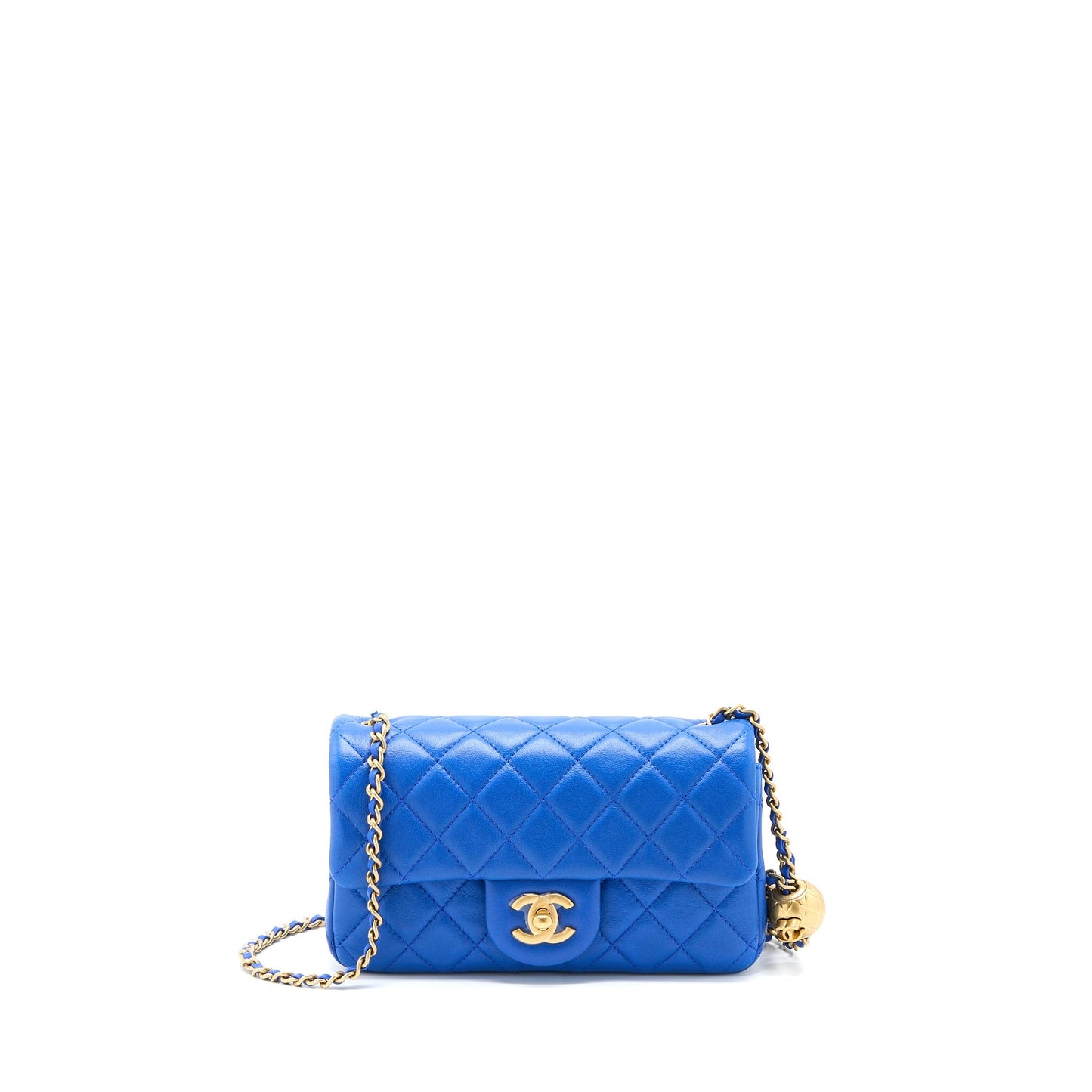 Chanel Pearl Crush Mini Rectangular Lambskin Blue Brushed  (Microchip)