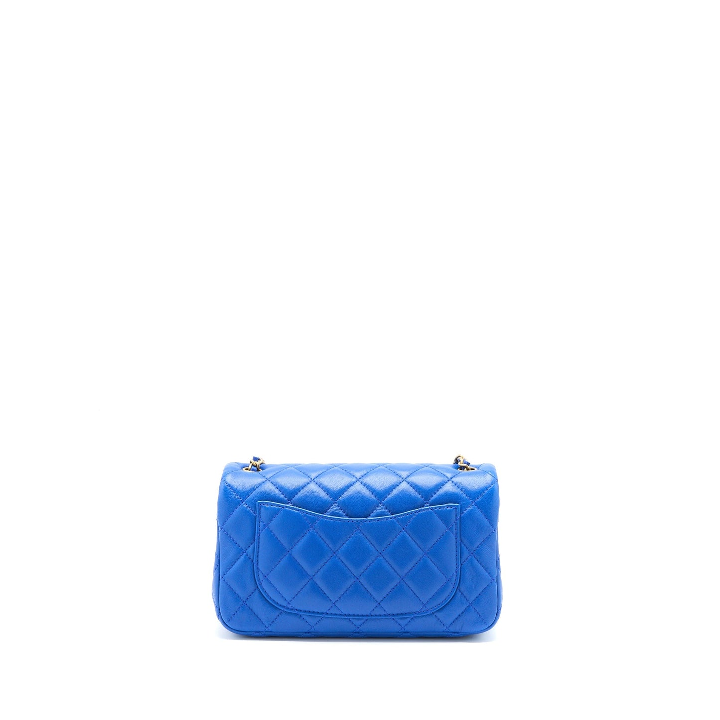Chanel Pearl Crush Mini Rectangular Lambskin Blue Brushed  (Microchip)