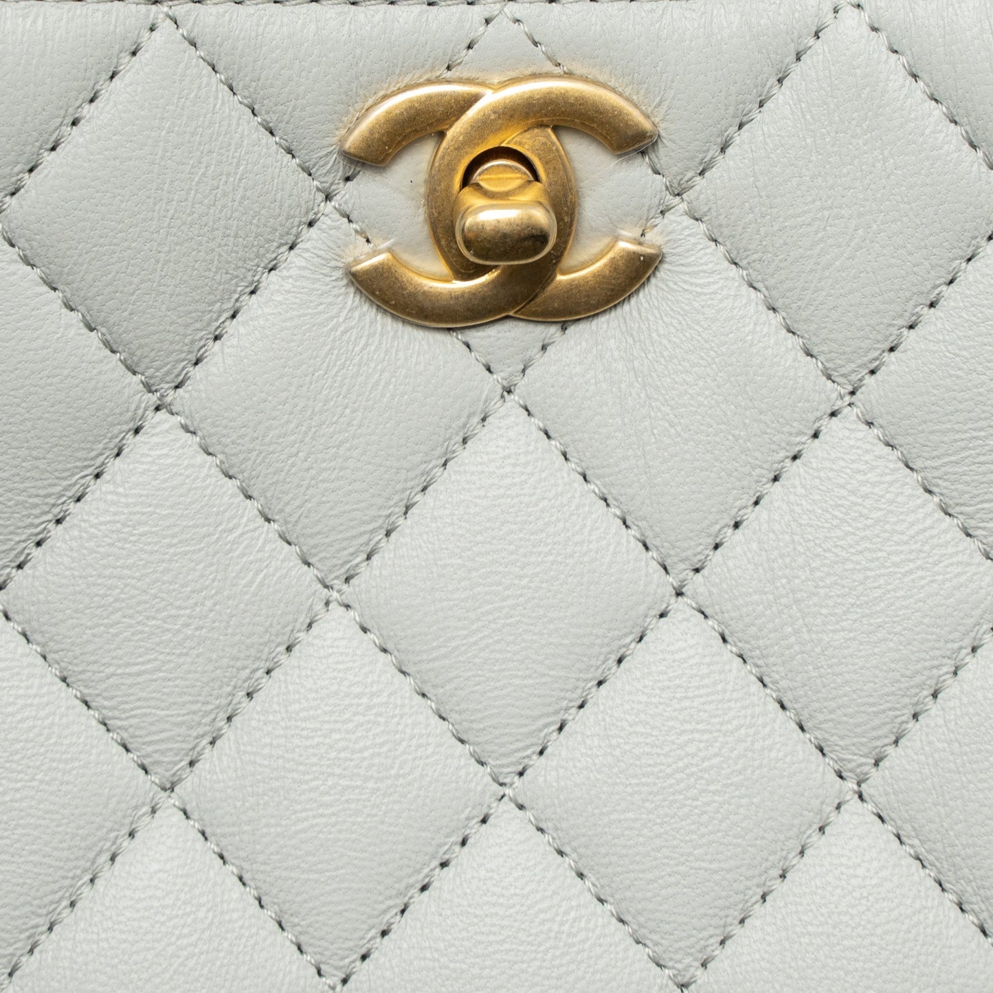 Chanel Pearl Crush Hobo Bag Lambskin Light Grey Brushed  (Microchip)