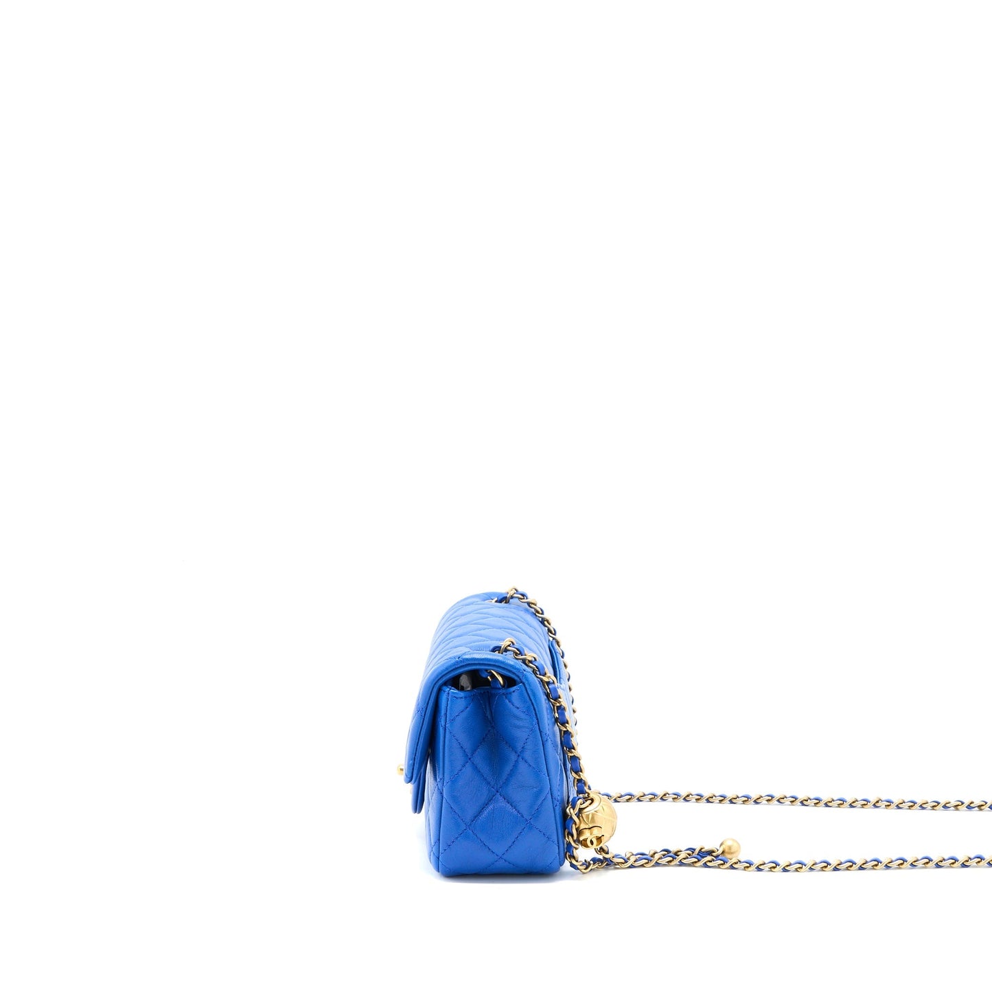 Chanel Pearl Crush Mini Rectangular Lambskin Blue Brushed  (Microchip)