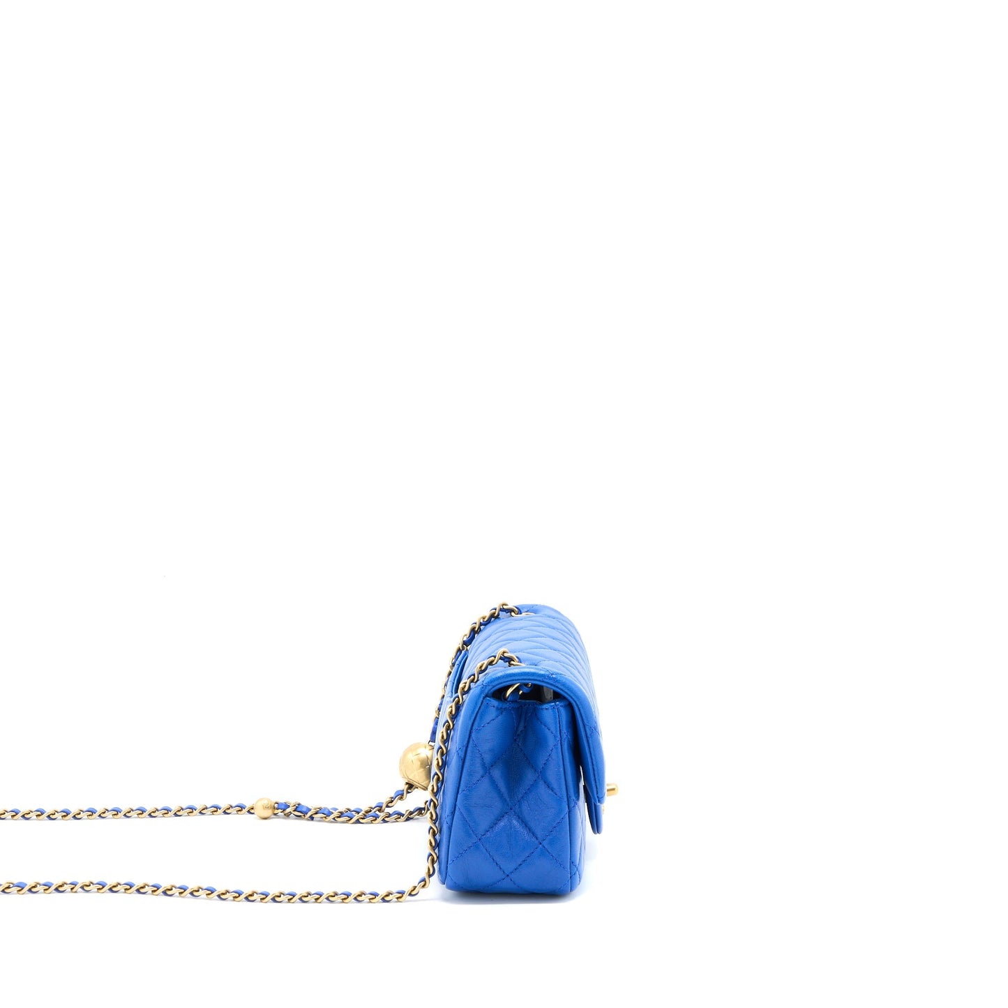 Chanel Pearl Crush Mini Rectangular Lambskin Blue Brushed  (Microchip)