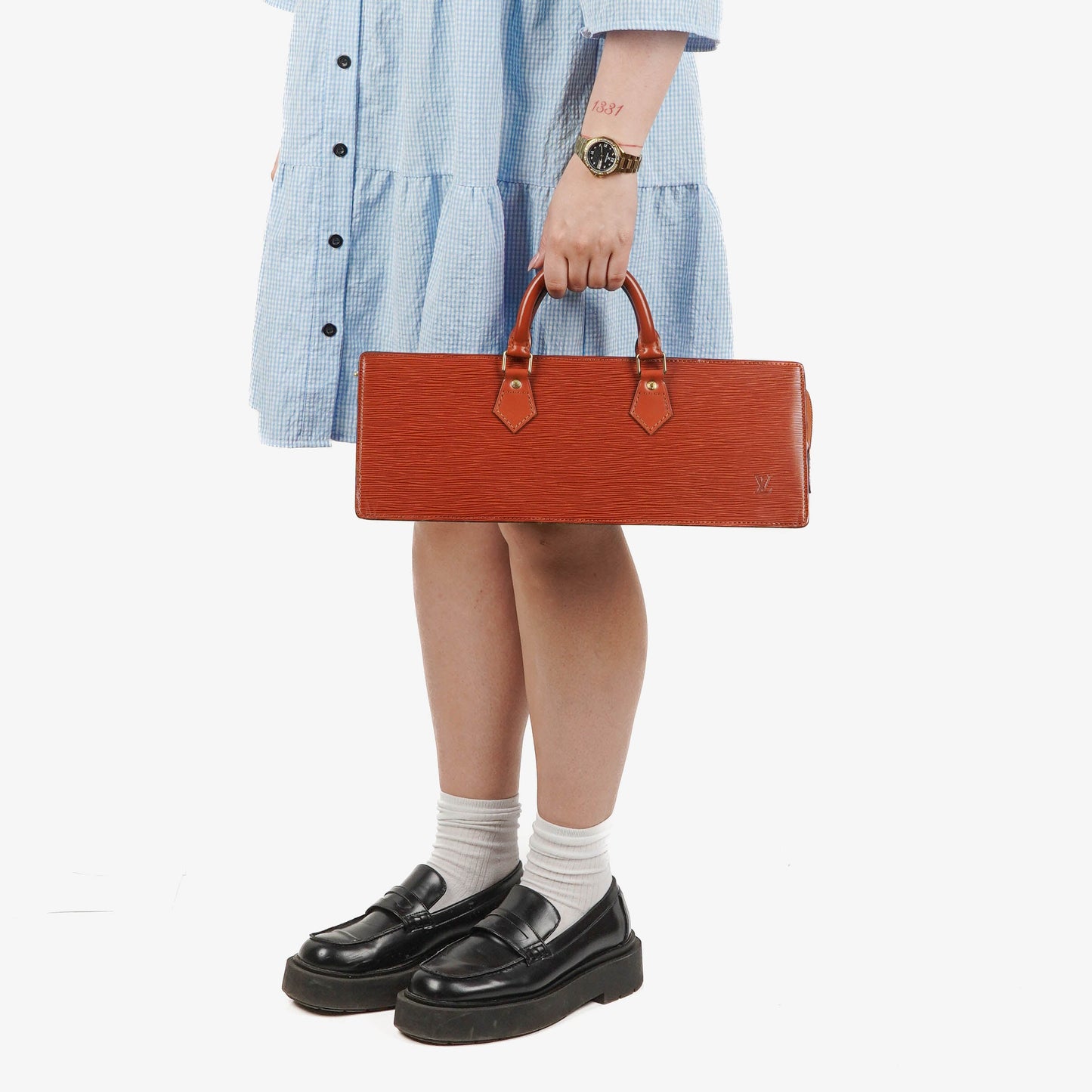 Louis Vuitton Sac Triangle Brown EPI Leather Handbag