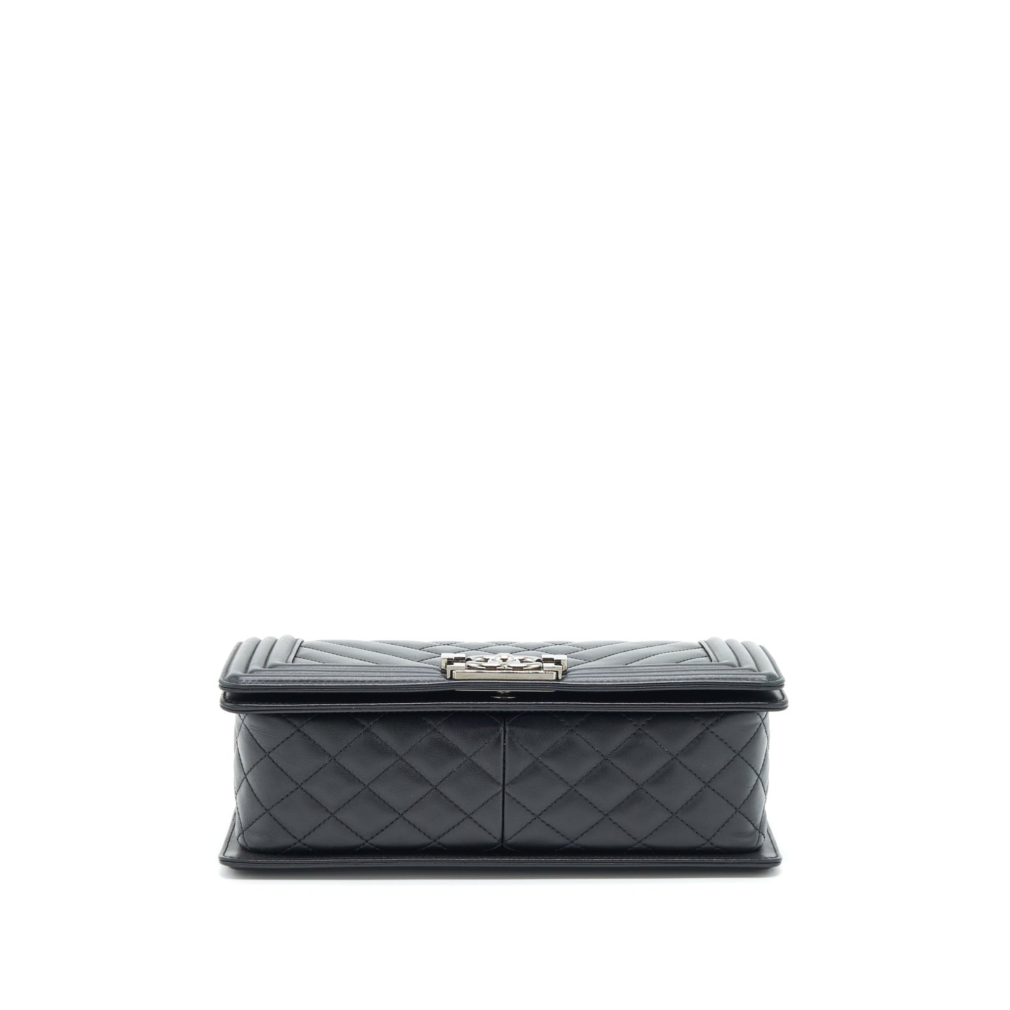 Chanel Medium Boy Bag Quilted And Chevron Calfskin Black