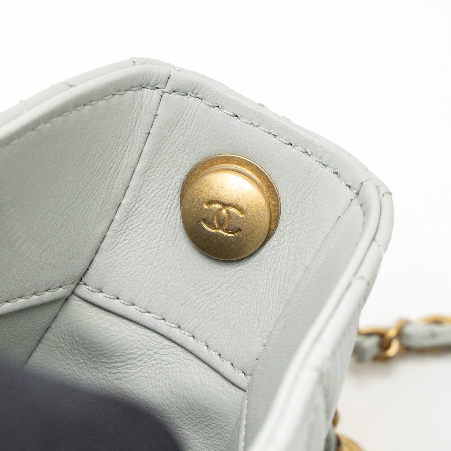 Chanel Pearl Crush Hobo Bag Lambskin Light Grey Brushed  (Microchip)