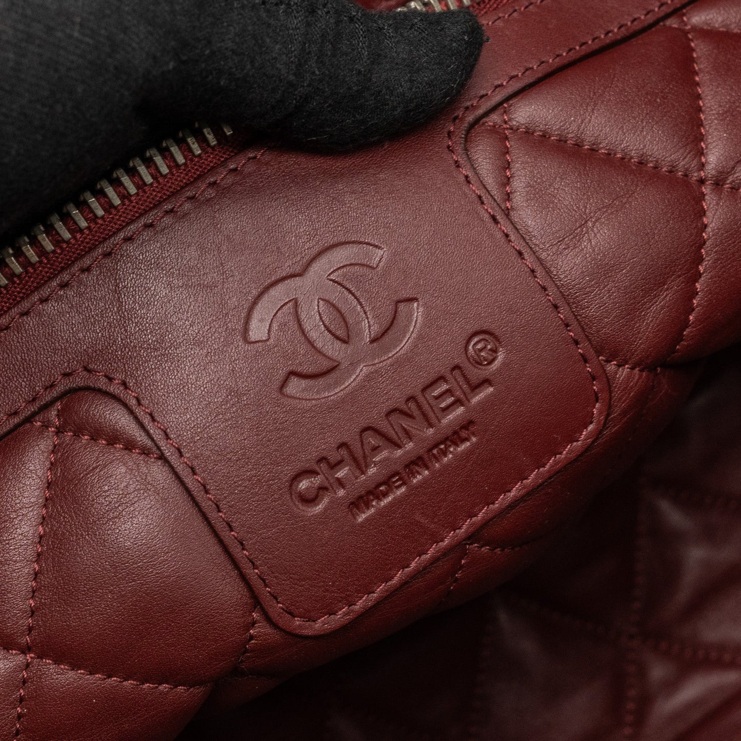 Chanel Puffy Down Down Tote Bag lambskin Black