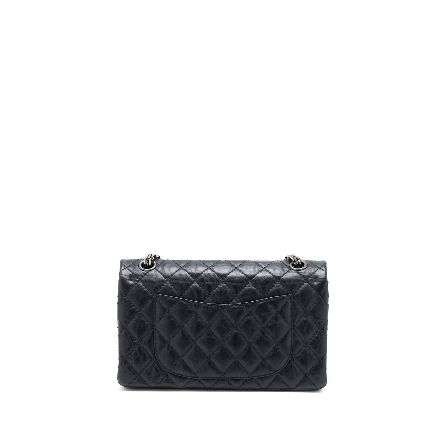 Chanel Small 2.55 255 Double Flap Bag Calfskin Black Ruthenium