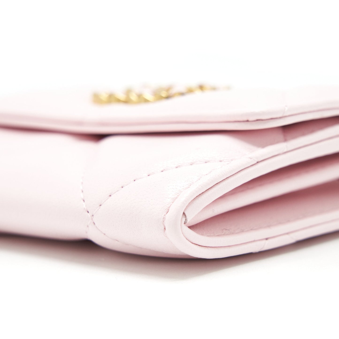 Chanel 19 Flap Cardholder Lambskin Light Pink