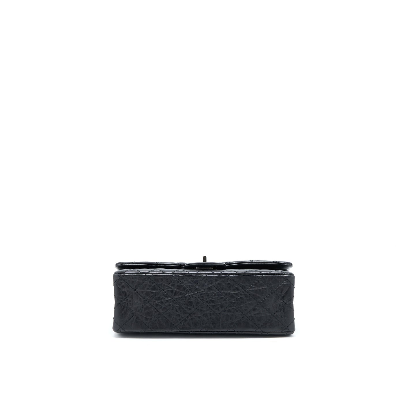 Chanel Small 2.55 255 Double Flap Bag Calfskin Black Ruthenium