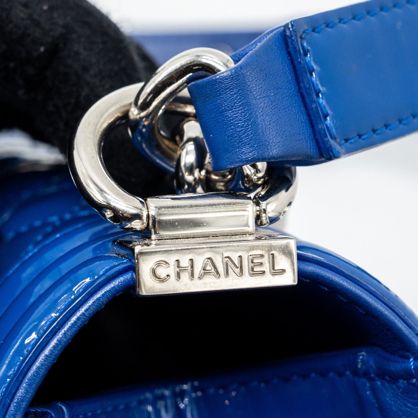 Chanel Medium Boy Bag Patent Dark Blue