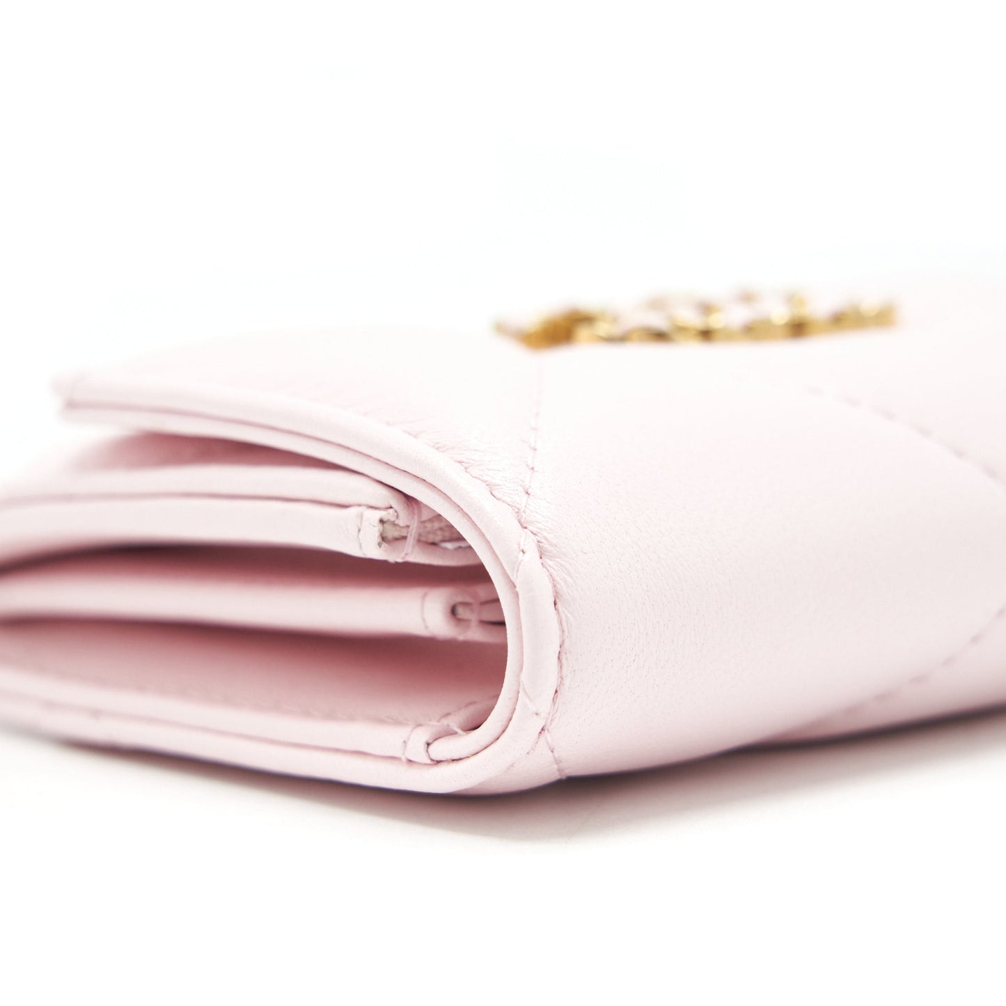 Chanel 19 Flap Cardholder Lambskin Light Pink