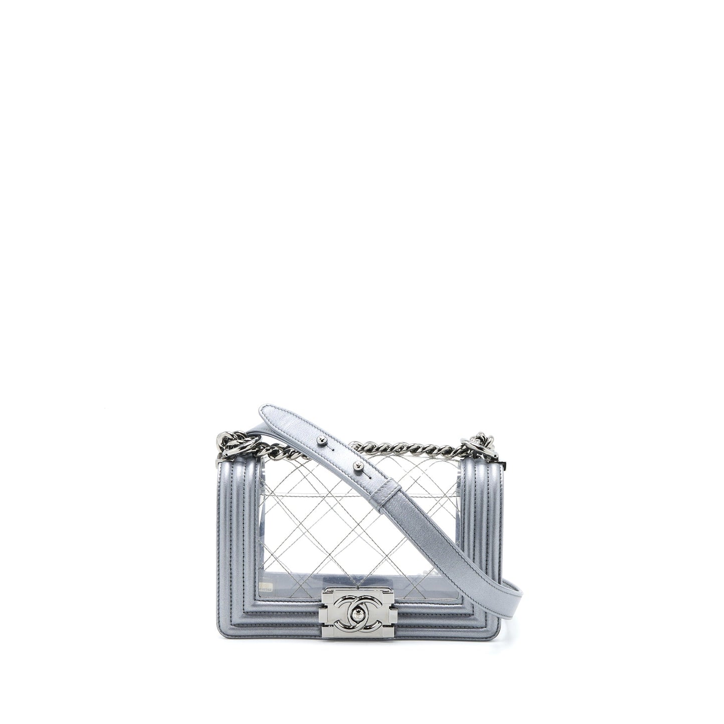 Chanel Small Boy PVC/Lambskin Silver