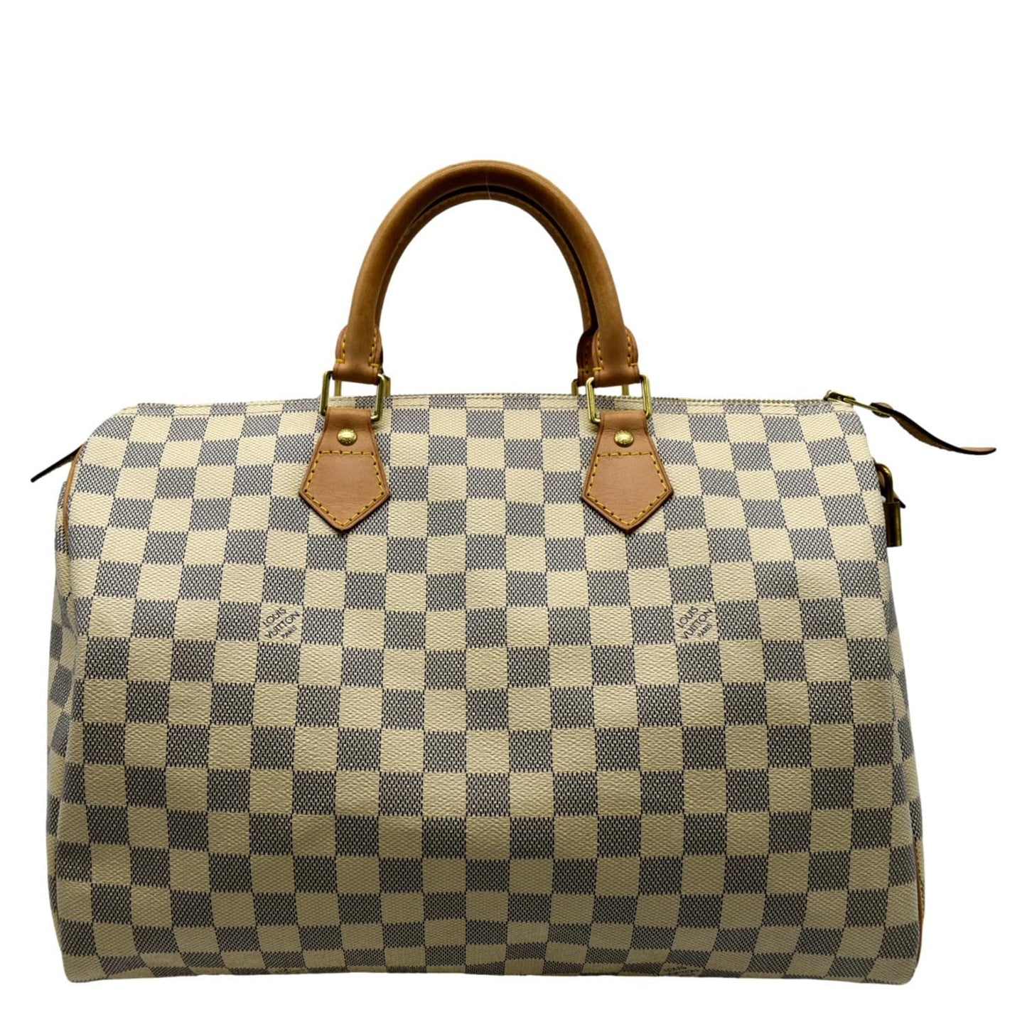 LOUIS VUITTON  35 Damier Azur Satchel Bag White