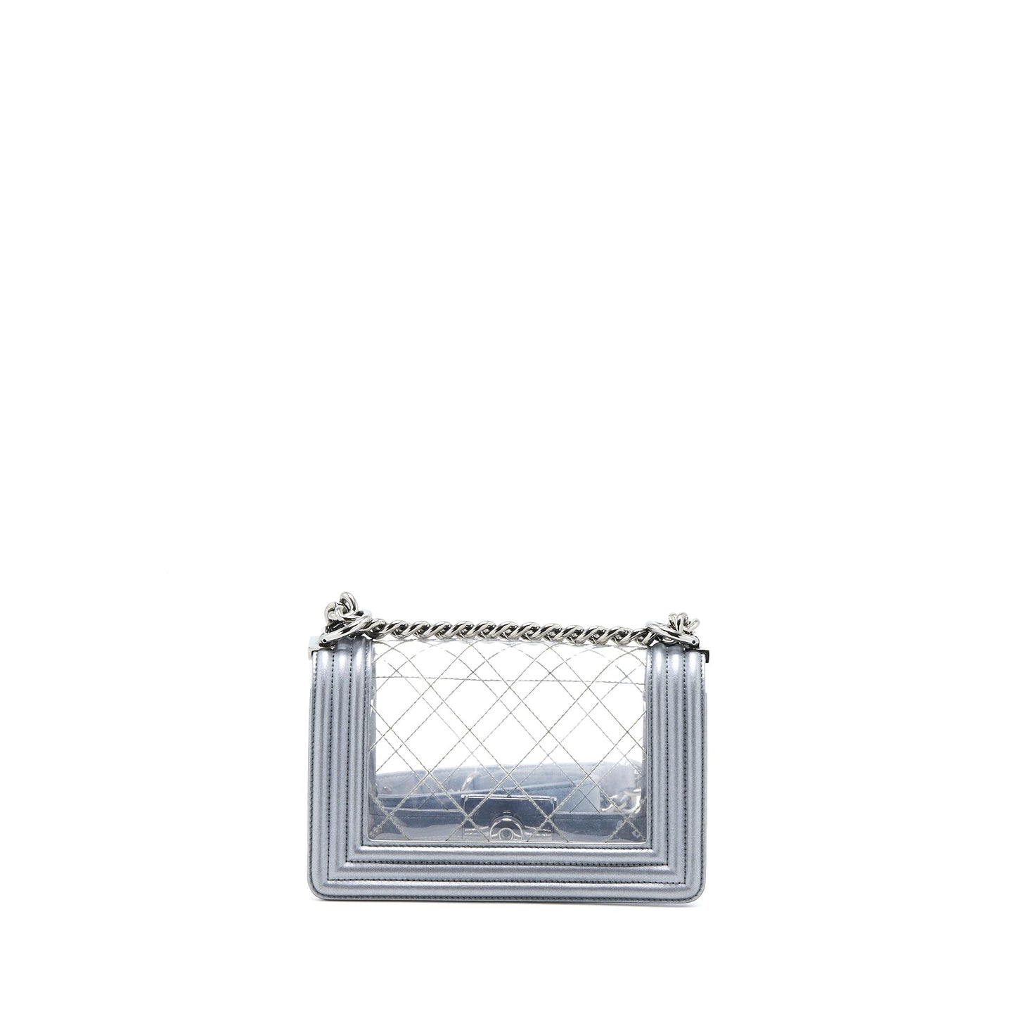 Chanel Small Boy PVC/Lambskin Silver