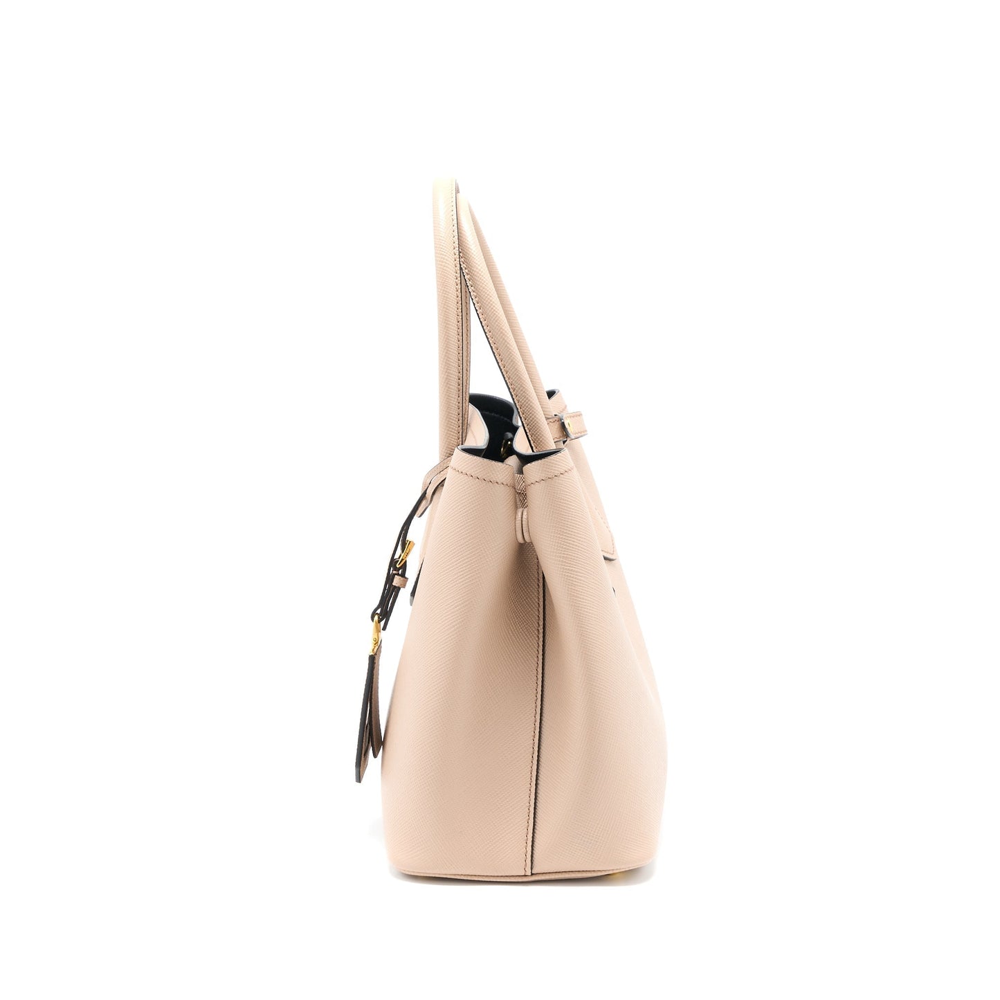 Prada Saffiano Cuir Tote Purse Calfskin Cammeo/Nero