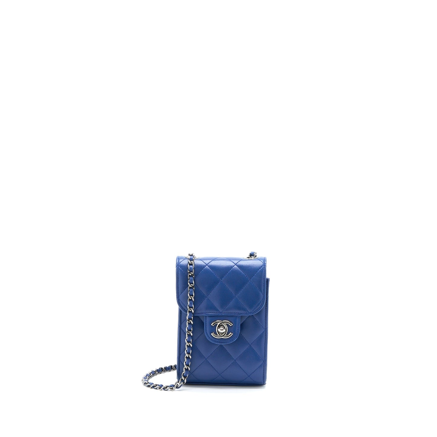 Chanel Flap Phone Case Lambskin Blue
