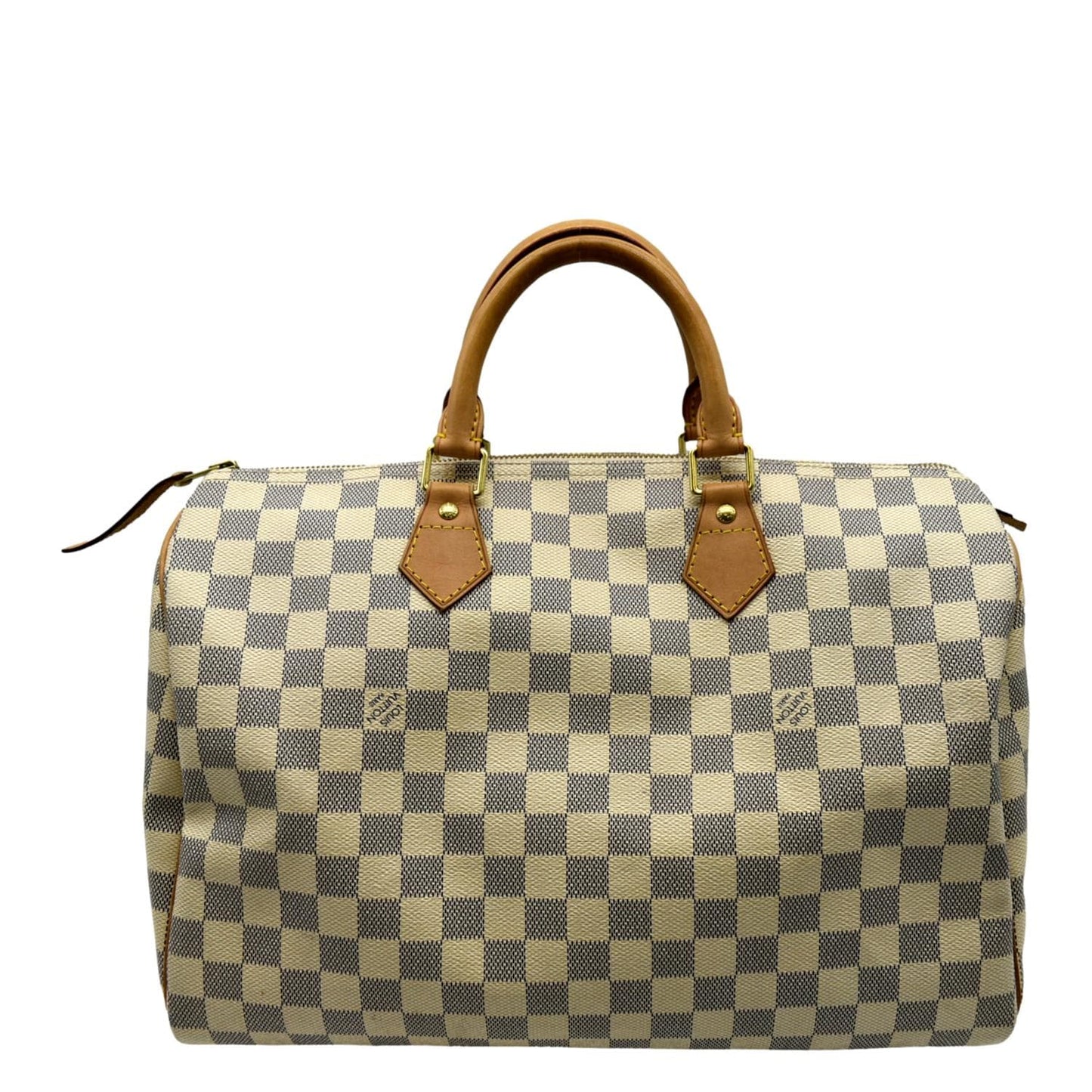 LOUIS VUITTON  35 Damier Azur Satchel Bag White