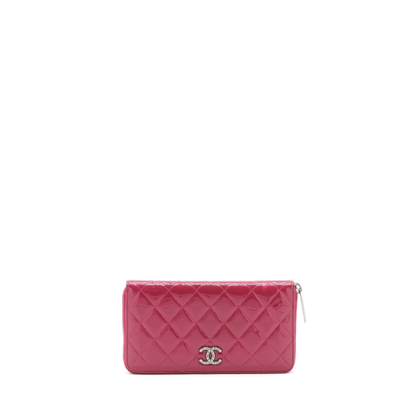 Chanel Long Zip Wallet Patent Fuchsia