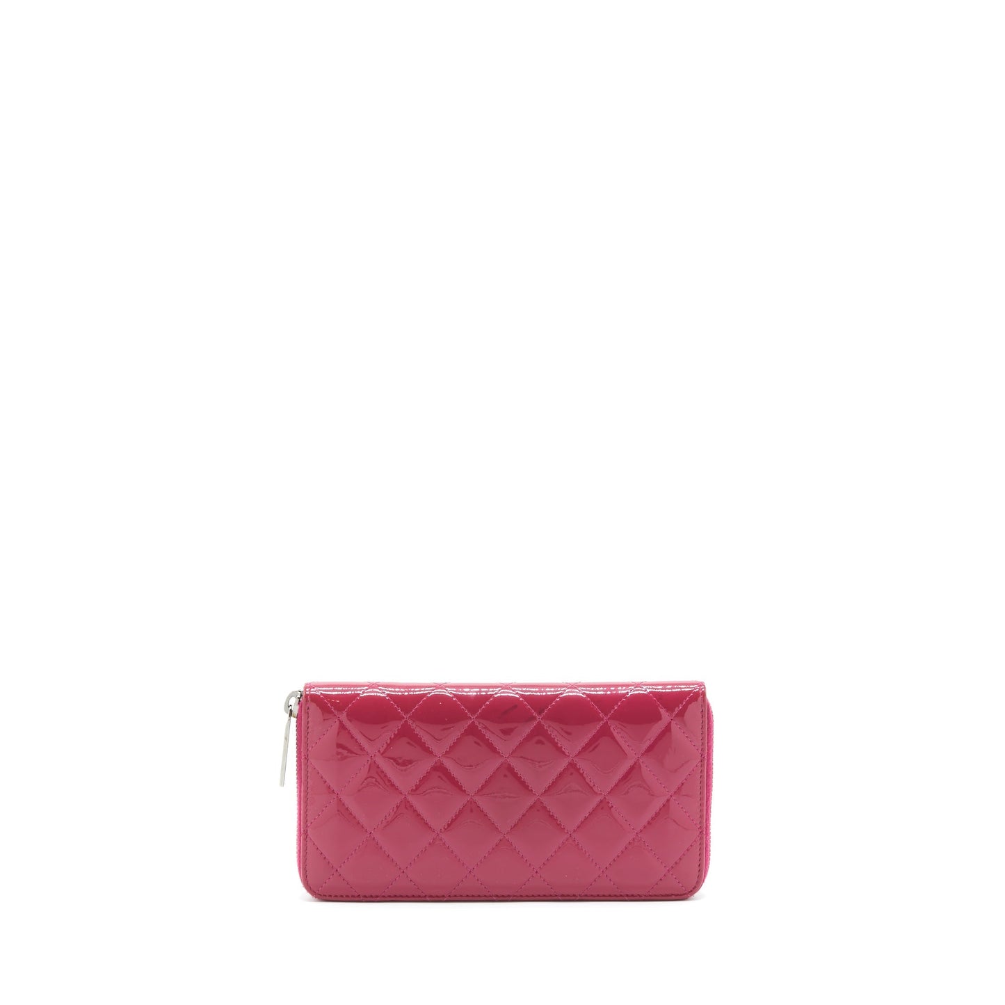 Chanel Long Zip Wallet Patent Fuchsia
