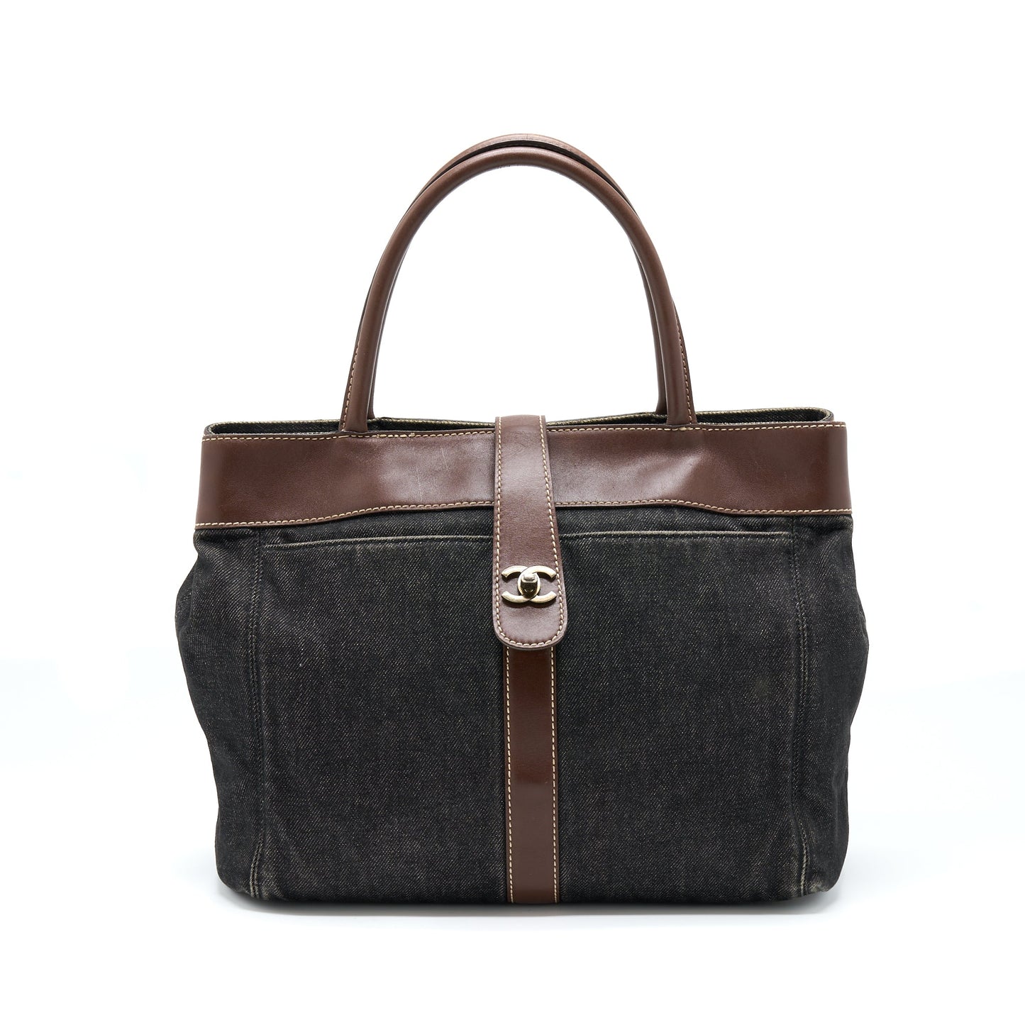 Chanel  Denim Tote Bag Ruthenium Sliver Hardware
