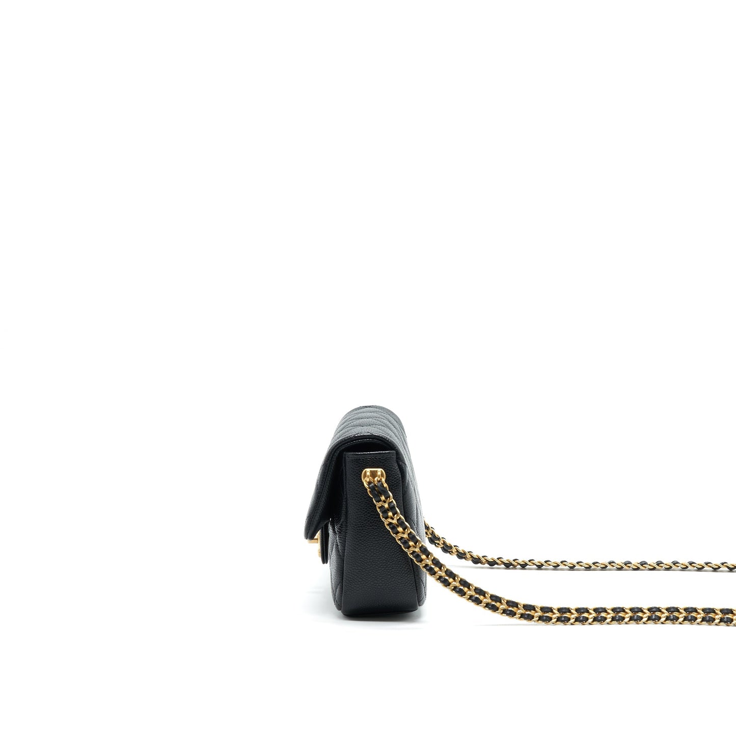Chanel 21A Mini Square Flap Bag Caviar Black