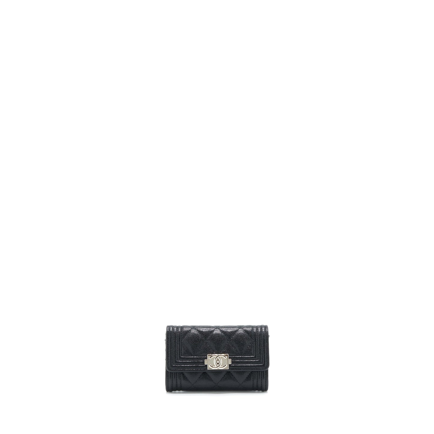 Chanel Boy Card Holder Caviar Black