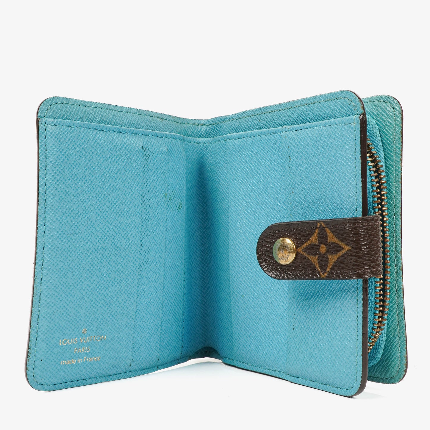 Louis Vuitton Blue Monogram Groom Limited Edition Compact Zippy Wallet