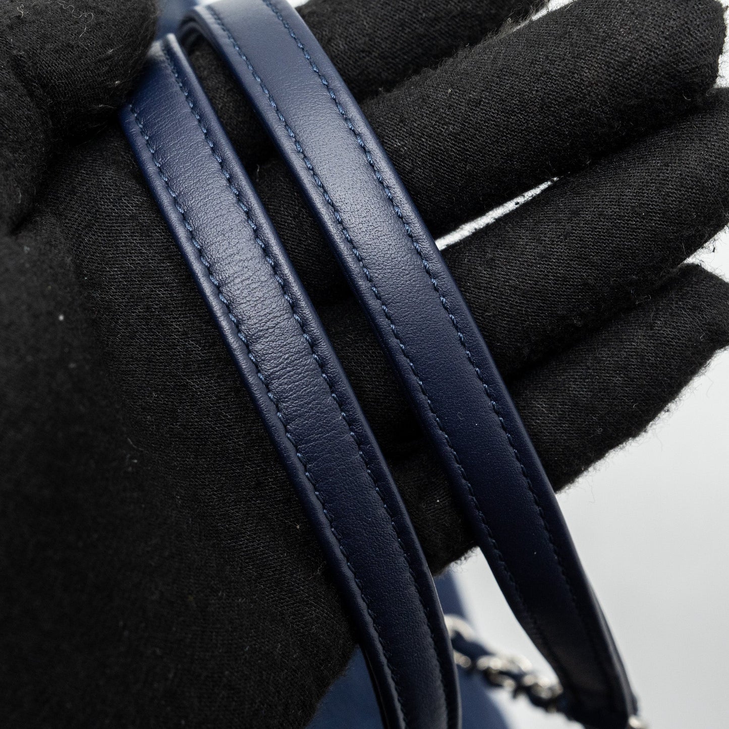 Chanel Deauville Tote Bag Canvas Navy  (microchip)