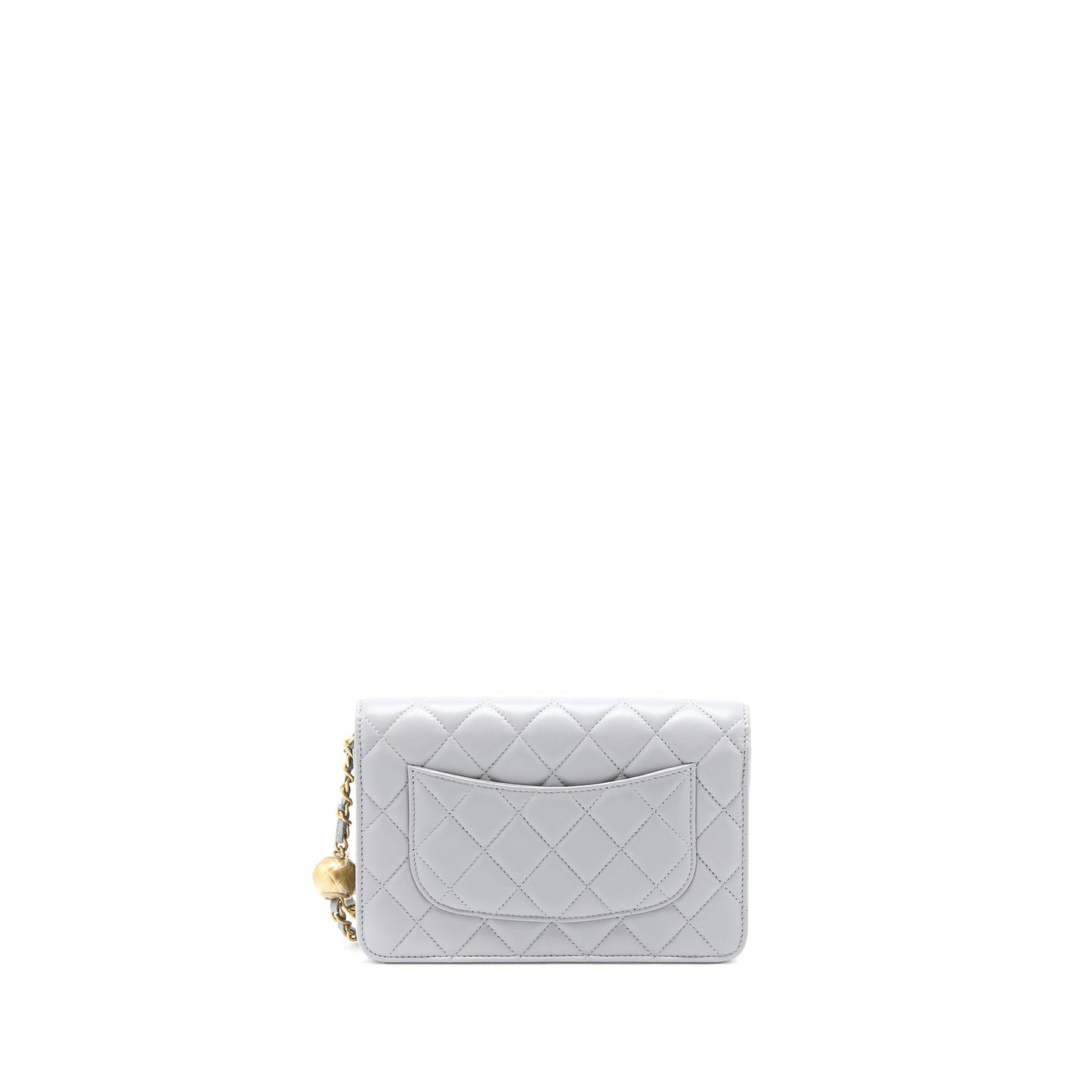Chanel Pearl Crush Wallet on Chain Lambskin Light Grey  (Microchip)
