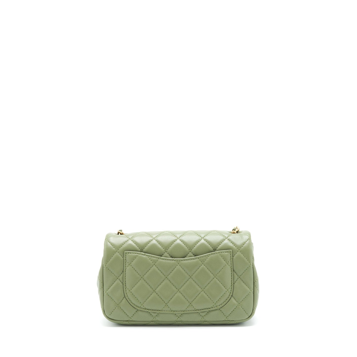 Chanel Pear Crush Mini Rectangular Flap Bag 21B Lambskin Green