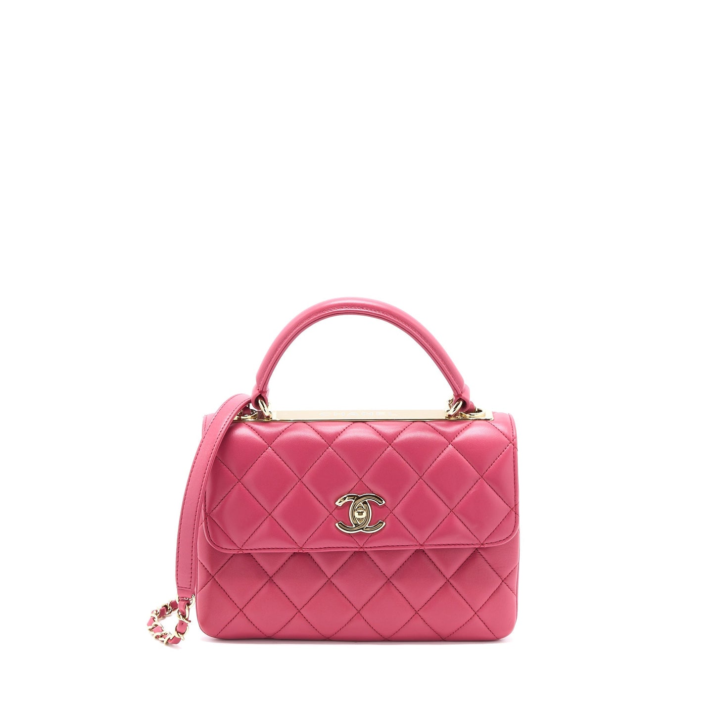 Chanel Top handle Trendy CC Flap Bag Lambskin Pink L