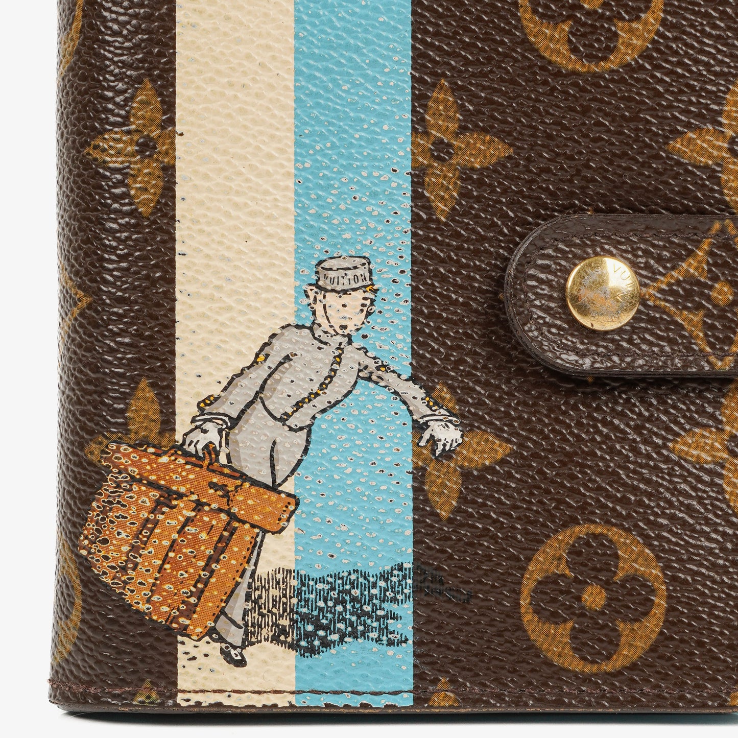 Louis Vuitton Blue Monogram Groom Limited Edition Compact Zippy Wallet
