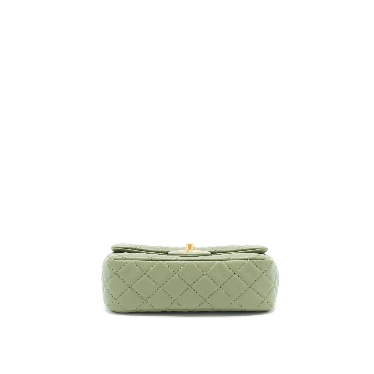 Chanel Pear Crush Mini Rectangular Flap Bag 21B Lambskin Green