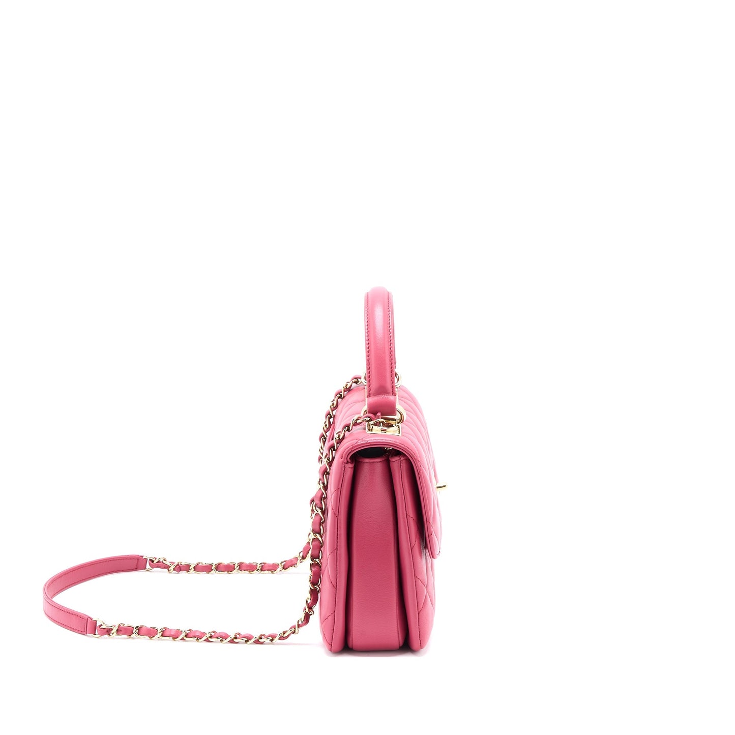 Chanel Top handle Trendy CC Flap Bag Lambskin Pink L